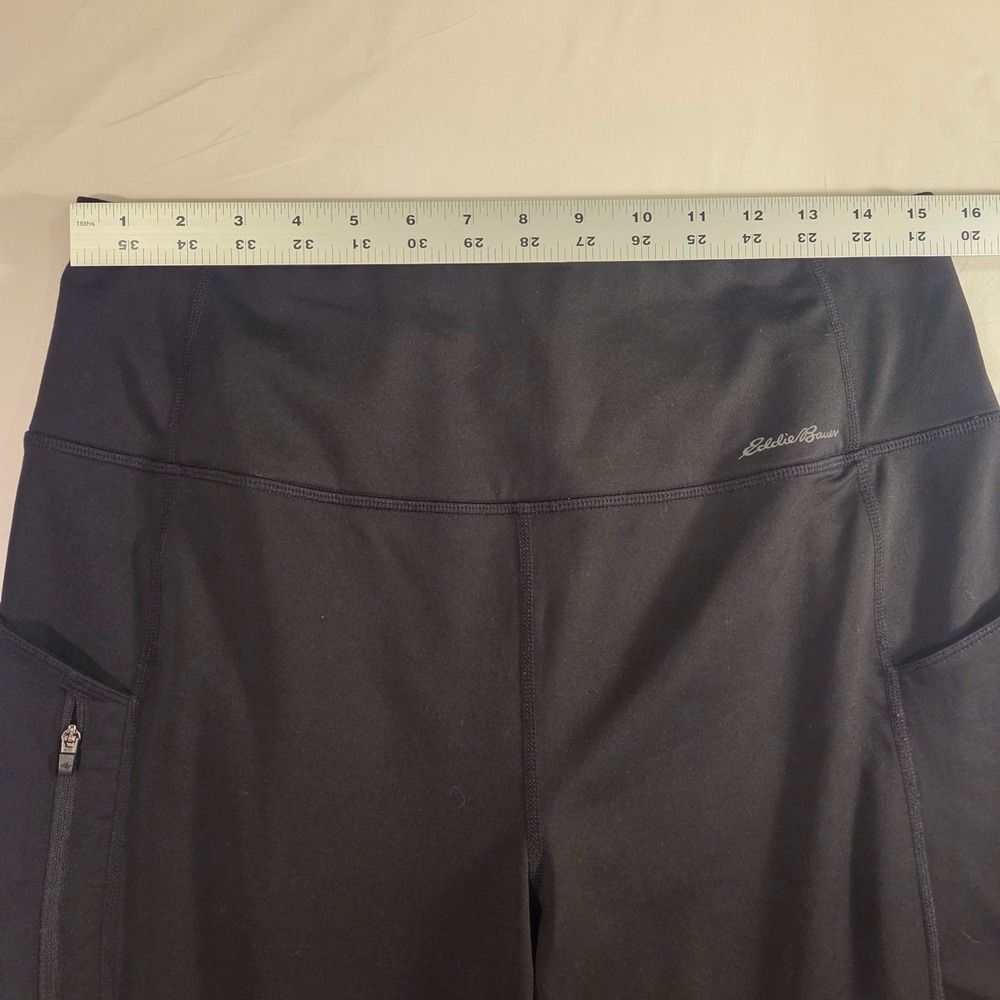 Eddie Bauer‎ Women's Fleece Lined Legging Size L High Waist Black Pockets - Picture 7 of 9